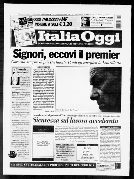 Italia oggi : quotidiano di economia finanza e politica